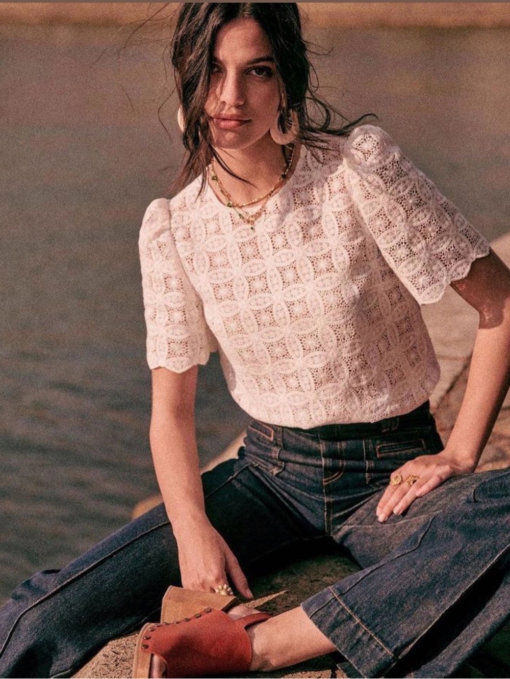 Sezane Lilo Blouse White Size 38